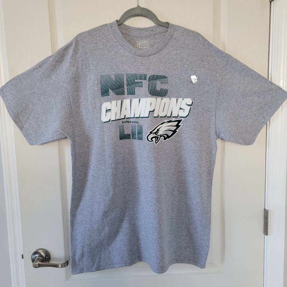 Philadelphia Eagles Gray T-Shirt NFC Champions Super Bowl LII Fanatics Men's XL